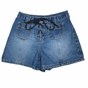 Sideout Lace Up Denim Shorts Girls 14